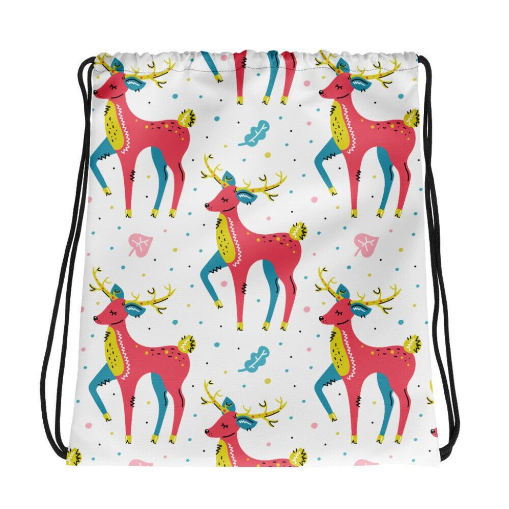 Holiday Cute Pattern Winter Christmas Drawstring